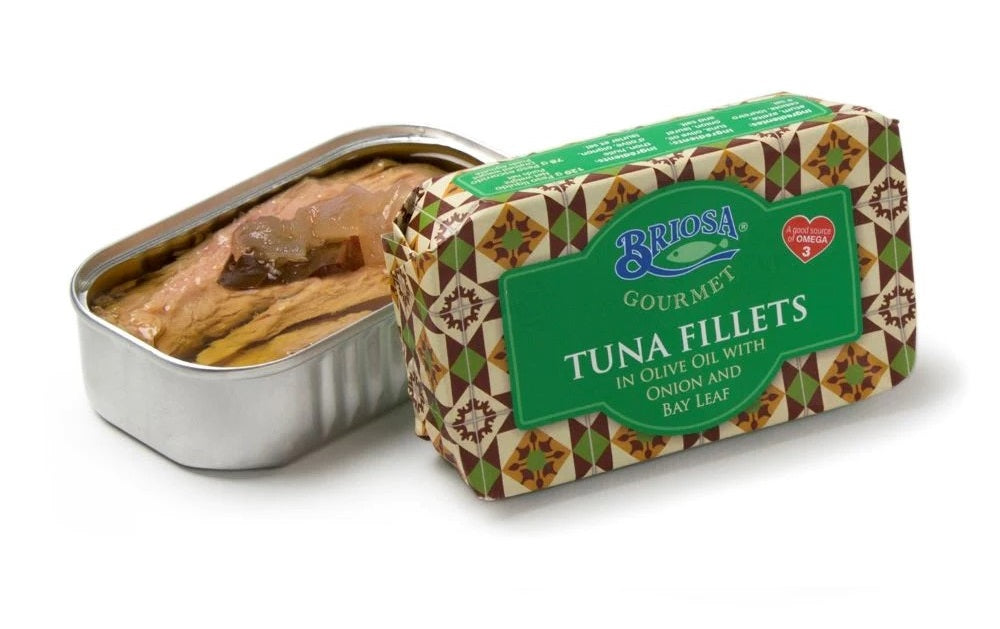 Konservuoto tuno filė alyvuogių aliejuje su svogūnais ir lauro lapu | Briosa Gourmet